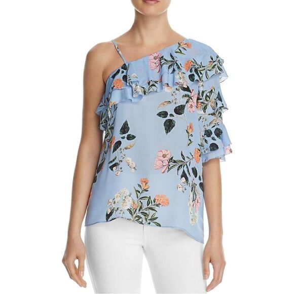 Parker NWT Womens Floral One Shoulder Blouse Size - Picture 1 of 9